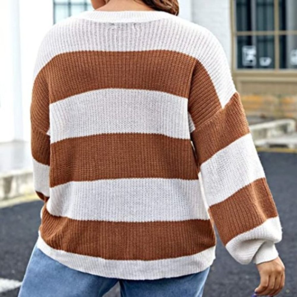 NWT Thick Knit Lantern Sleeve Oversized Sweater. - Picture 4 of 5